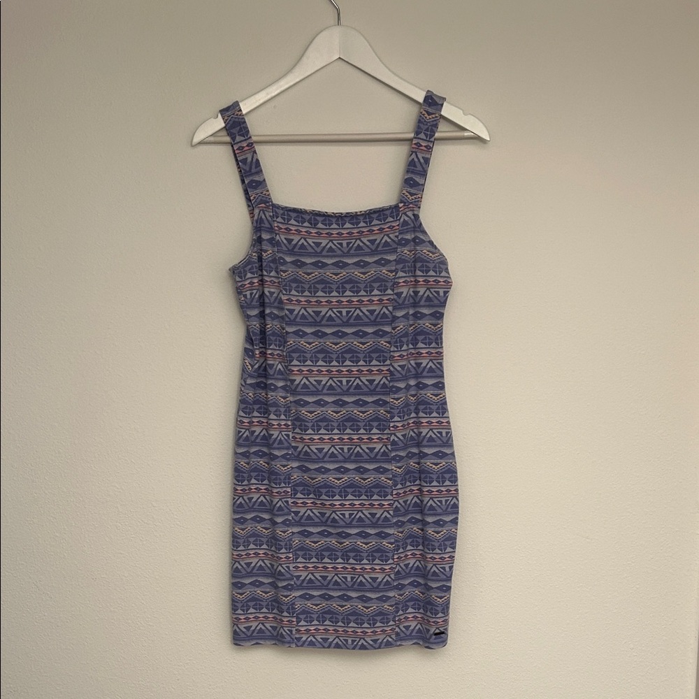 Hollister Periwinkle and Peach Patterned Mini Dress
